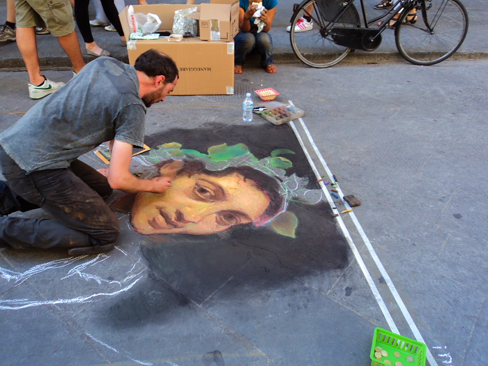 road chalk art