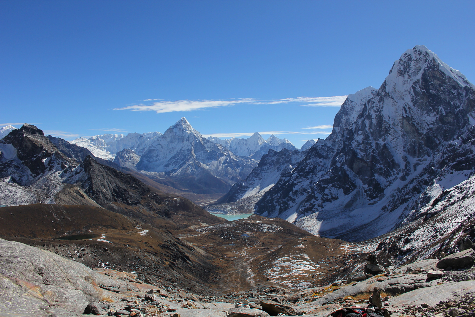 View of Taboche and Ama Dablam from the Cho La Pass in Nepal | The Road ...